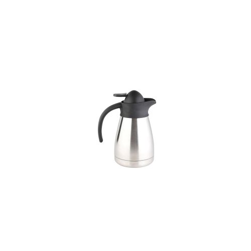  Ribelli Isolierkanne Edelstahl doppelwandig - Teekanne Silber mit Drehverschluss zum Warmhalten von Kaffee,Tee und Heisswasser-Fassungsvermoegen: ca. 0,5 Liter