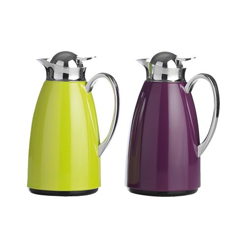  Ribelli Isolierkanne Kaffekanne chrom schwarz, farbig, weiss 1Liter, Farbe:farbig/chrom