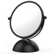 Rich Life Two-Sided Magnifying Makeup Vanity Mirror, 5X Magnification with 360 Degree Swivel Rotation, Tabletop Cosmetic Bathroom Mirror for Girls (Black)