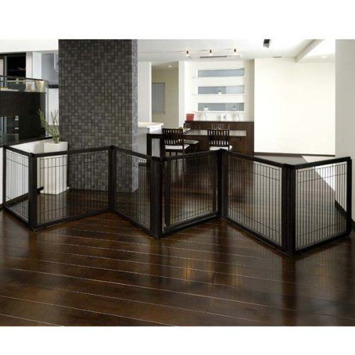  Richell Convertible Elite Pet Gate 6 Panel Black 197.5 x 0.8 x 31.5