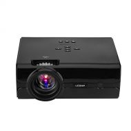 Richer-R Home Theater Projector, 16.7K HD Mini Projector 1000:1 AV/VGA/USB/SD Card/HDMI/TV Input Home Theater Projector(US)