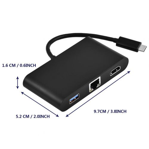  Richer-R Type-c to hdmi Adapter, USB-C Type-C 3.1 to 4K2K HDMI USB 3.0 HUB Converter Adapter with RJ45 LAN PD Port Supports USB KeyboardsMousesUSB Flash DriveUSB Hard Disks