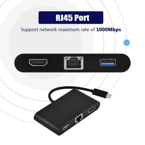  Richer-R Type-c to hdmi Adapter, USB-C Type-C 3.1 to 4K2K HDMI USB 3.0 HUB Converter Adapter with RJ45 LAN PD Port Supports USB KeyboardsMousesUSB Flash DriveUSB Hard Disks