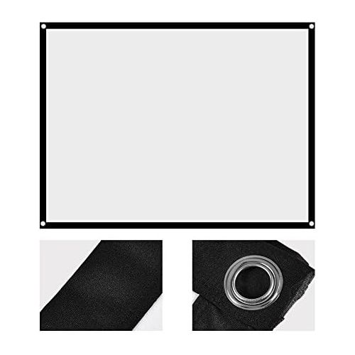  Richer-R Projector Screen, 60-100 Inch 16x9 Projector Screen Rear Projection Screen,Portable Foldable Non-Crease Projector Curtain Screen 4:3 for Outdoor Camping Movie Open-air Cin