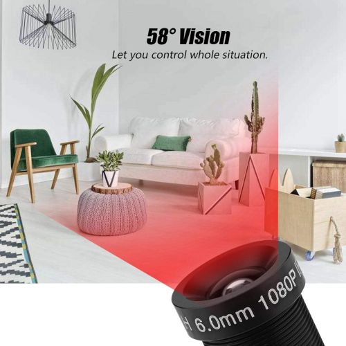  [아마존베스트]Richer-R RicherR 6mm cctv lens 58Degrees Vision 1080P IP Camera Lens Lens 2Million Pixels CCTV Lens M12/0.5IR Night Vision Security Camera LensBlack