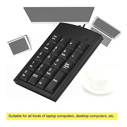  [아마존베스트]Richer-R Numeric Keypad Numeric Keypad, Richer Ergonomic Portable Slim Mini USB 19Keys Numerical Number Pad Keypad Keyboard For Laptop Desktop PC Black