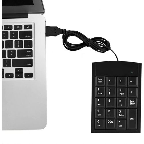  [아마존베스트]Richer-R Numeric Keypad Numeric Keypad, Richer Ergonomic Portable Slim Mini USB 19Keys Numerical Number Pad Keypad Keyboard For Laptop Desktop PC Black