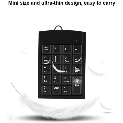  [아마존베스트]Richer-R Numeric Keypad Numeric Keypad, Richer Ergonomic Portable Slim Mini USB 19Keys Numerical Number Pad Keypad Keyboard For Laptop Desktop PC Black