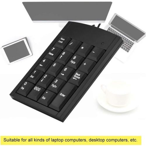  [아마존베스트]Richer-R Numeric Keypad Numeric Keypad, Richer Ergonomic Portable Slim Mini USB 19Keys Numerical Number Pad Keypad Keyboard For Laptop Desktop PC Black