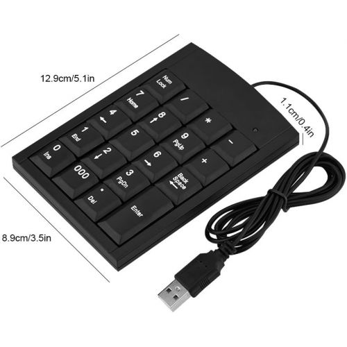  [아마존베스트]Richer-R Numeric Keypad Numeric Keypad, Richer Ergonomic Portable Slim Mini USB 19Keys Numerical Number Pad Keypad Keyboard For Laptop Desktop PC Black