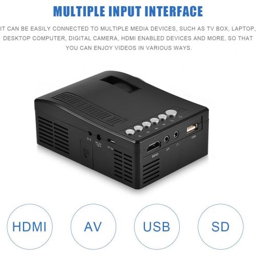  Mini Projector, Richer-R Multimedia Home Theater Mini Portable LED Projector Support HDMI, AV, USB, SD for Movies, Videos, Games,for Courtyard, Travel, Camping, etc