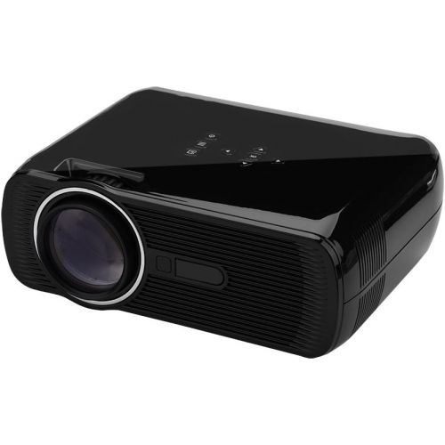  Richer-R Mini Projector, 100-240V Mini Projector 1080P HD Home Theater 23 Languages With USB, SD, HDMI, VGA, AV&TV Input interfaces(Black)