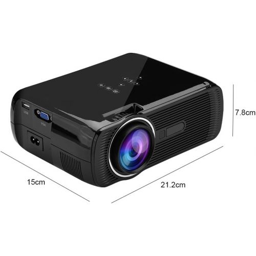  Richer-R Mini Projector, 100-240V Mini Projector 1080P HD Home Theater 23 Languages With USB, SD, HDMI, VGA, AV&TV Input interfaces(Black)
