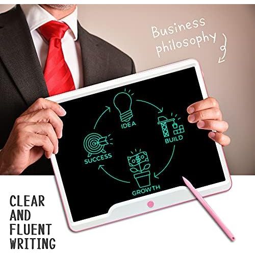  [아마존베스트]Richgv 15 Inch LCD Writing Tablet with Anti-Clearance Function and Pen, Digital Ewriter Graphic Tablets Writing Board Paperless Notepad Doodle Board (Pink)