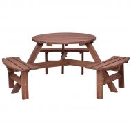 Richman789 Table Picnic Outdoor Wood Bench Set New Furniture Wooden Play Garden Indoor Umbrella Patio