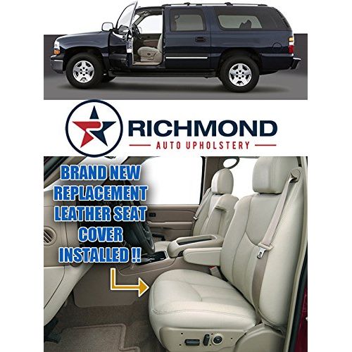  Richmond Auto Upholstery 2004 Chevy Suburban 1500 LT LS Driver Side Bottom Replacement Leather Seat Cover, Tan