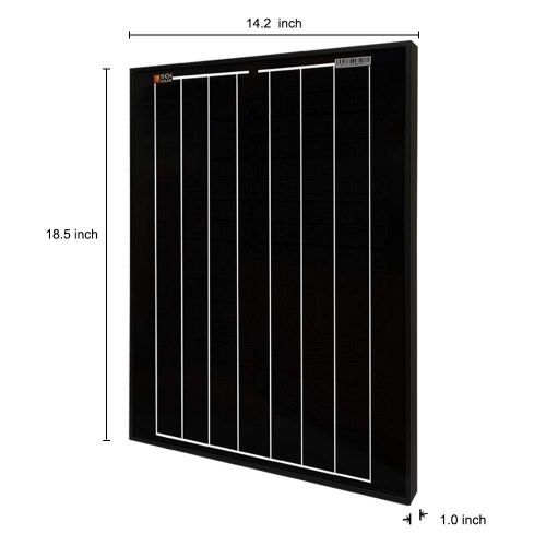  Richsolar Black 50 Watt 12 Volt Off Grid Portable Monocrystalline Solar Panel for RV Marine Boat (50W)