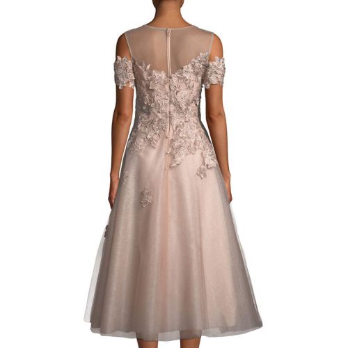  Rickie Freeman For Teri Jon Organza 3D Embellished Illusion Gown