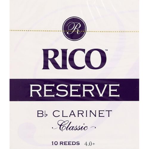  Rico Reserve Classic Bb Clarinet Reeds, Strength 4.0+, 10-pack