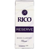 Rico Reserve Classic Bass Clarinet Reeds, Strength 3.0+, 5-pack