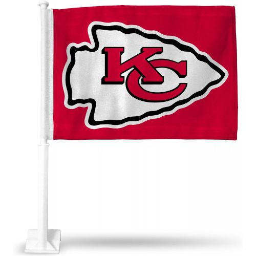  Rico Industries NFL Kansas City Chiefs Car Flag, Red, with White Pole