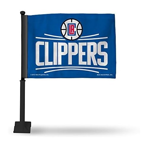  Rico Industries NBA Los Angeles Clippers Car Flag with Black Pole