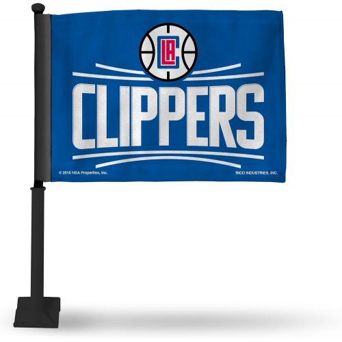  Rico Industries NBA Los Angeles Clippers Car Flag with Black Pole