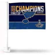 Rico Industries NHL St. Louis Blues Car Flag, with White Polecar Flag, with White Pole, Blue, 19