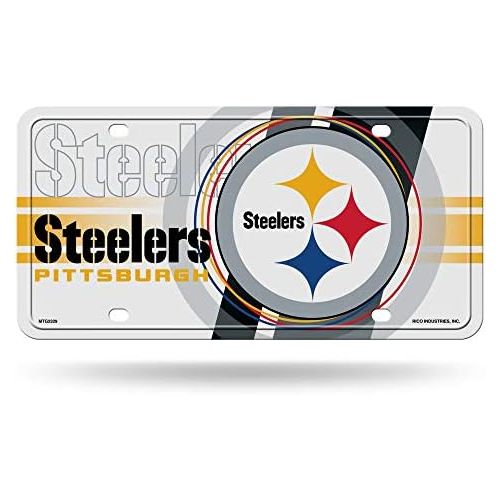  Rico Industries NFL Pittsburgh Steelers Metal License Plate Tag