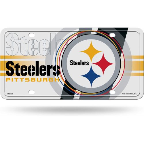  Rico Industries NFL Pittsburgh Steelers Metal License Plate Tag