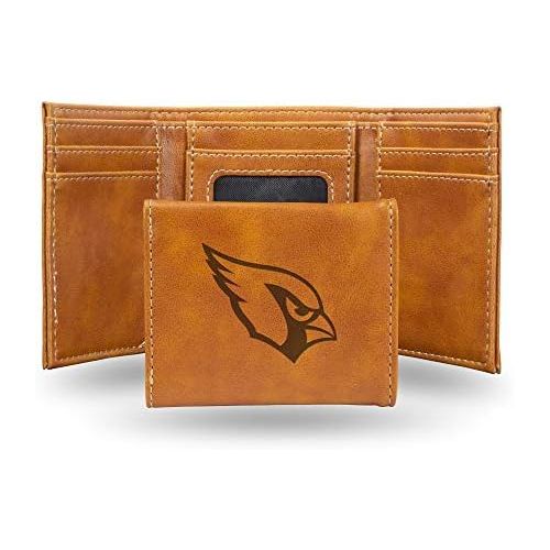  Rico Industries NFL Laser Engraved Tri-Fold Wallet, Brown