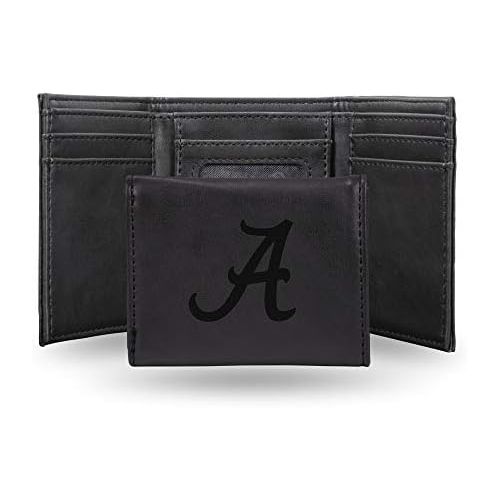  Rico Industries NCAA Laser Engraved Tri-Fold Wallet, Black