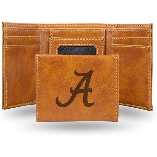  Rico Industries NCAA Laser Engraved Tri-Fold Wallet, Brown