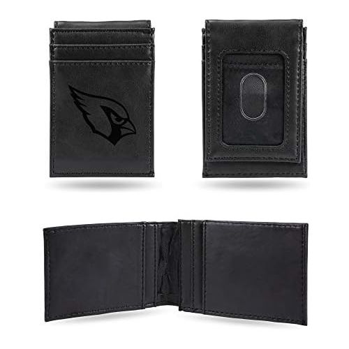  Rico Industries NFL Laser Engraved Front Pocket Wallet, Black