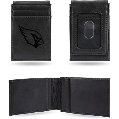  Rico Industries NFL Laser Engraved Front Pocket Wallet, Black