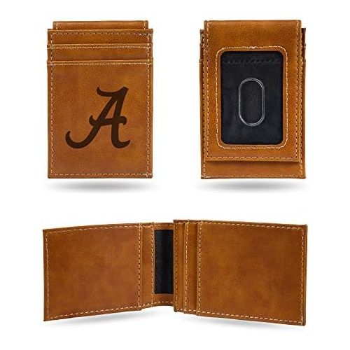  Rico Industries NCAA Laser Engraved Front Pocket Wallet, Brown