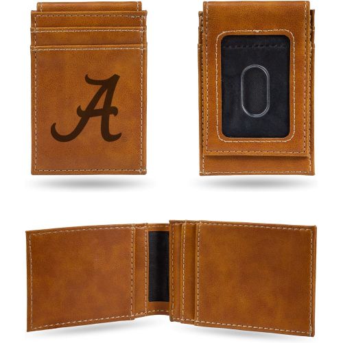  Rico Industries NCAA Laser Engraved Front Pocket Wallet, Brown