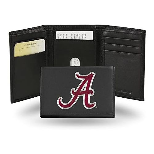  Rico Industries NCAA Alabama Crimson Tide Embroidered Leather Trifold Wallet