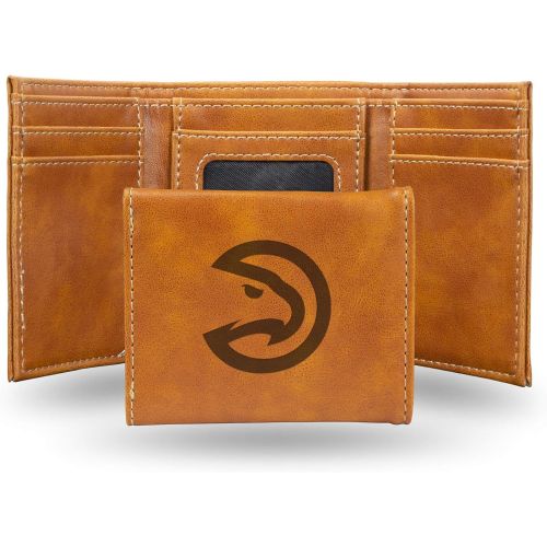  Rico Industries NBA Laser Engraved Tri-Fold Wallet, Brown