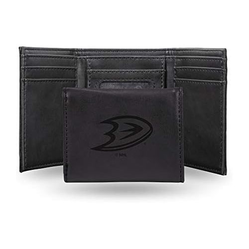  Rico Industries NHL Laser Engraved Tri-Fold Wallet, Black