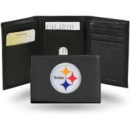 Rico Industries NFL Pittsburgh Steelers Embroidered Genuine Leather Trifold Wallet