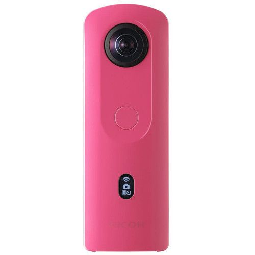  Ricoh THETA SC2 4K 360 Spherical Camera with TL-1 Lens Cap Kit (Pink)