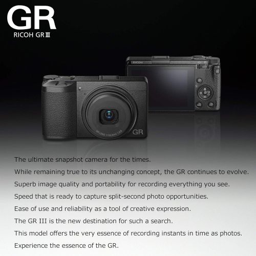  Ricoh GR III Digital Compact Camera, 24mp, 28mm F 2.8 Lens with Touch Screen LCD