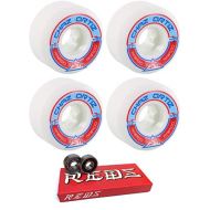 Ricta 52mm Wheels Luis Ortiz Pro Rapido Wide Skateboard Wheels - 99a with Bones Bearings - 8mm Bones Super Reds Skate Rated Skateboard Bearings - Bundle of 2 Items