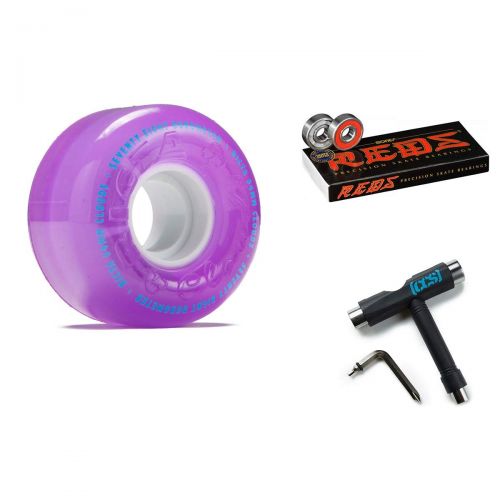  Ricta Skateboard Wheels 54mm 78A Crystal Clouds Purple with Bones Reds Bearings and CCS Skate Tool