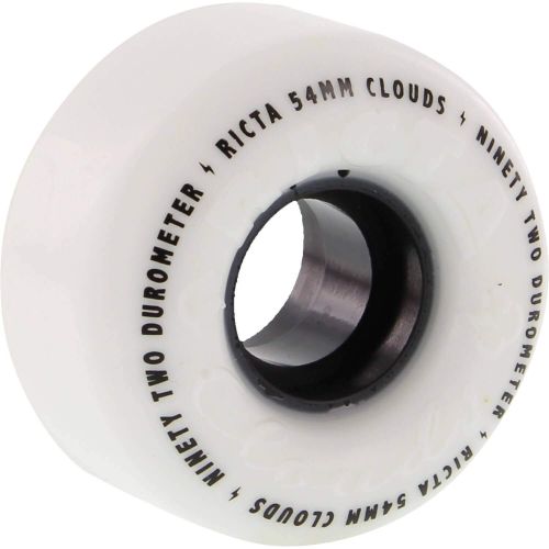  Ricta Wheels Clouds White / Black Skateboard Wheels - 54mm 92a (Set of 4)