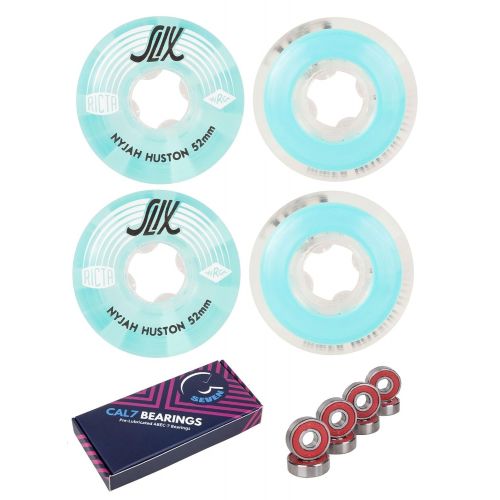  Ricta Skateboard Wheel Nyjah Huston Crystal 52mm Slix 99a Sky Blue Cal 7 Bearing