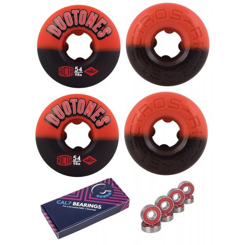  Ricta Skateboard Wheels Duo Tones 54mm Electros 98a (4 Pack) Cal 7 Bearing Combo