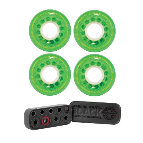  Ricta Skateboard Wheels 52mm Crystal Clouds Green 78a | Independent Genuine Parts Precision Skateboard Bearings - Black