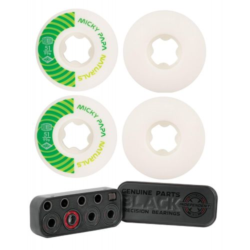  Ricta RICTA SKATEBOARD WHEELS Micky Papa Pro 51mm Naturals 99a Independent Bearing Set